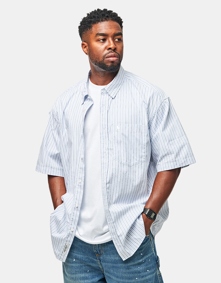 Carhartt WIP S/S Keene Shirt - Keene Stripe/White