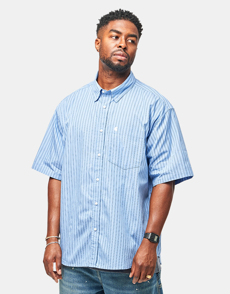 Carhartt WIP S/S Keene Shirt - Keene Stripe/Curacao
