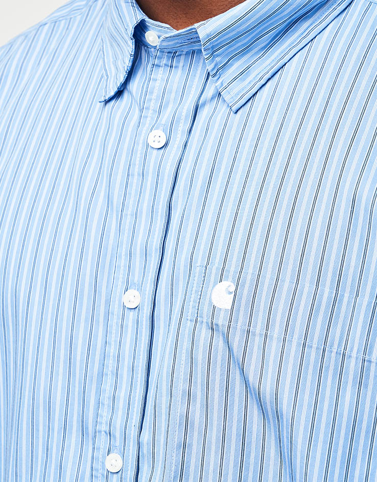 Carhartt WIP S/S Keene Shirt - Keene Stripe/Curacao
