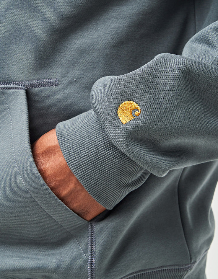Carhartt WIP Hooded Chase Sweat - Styx/Gold
