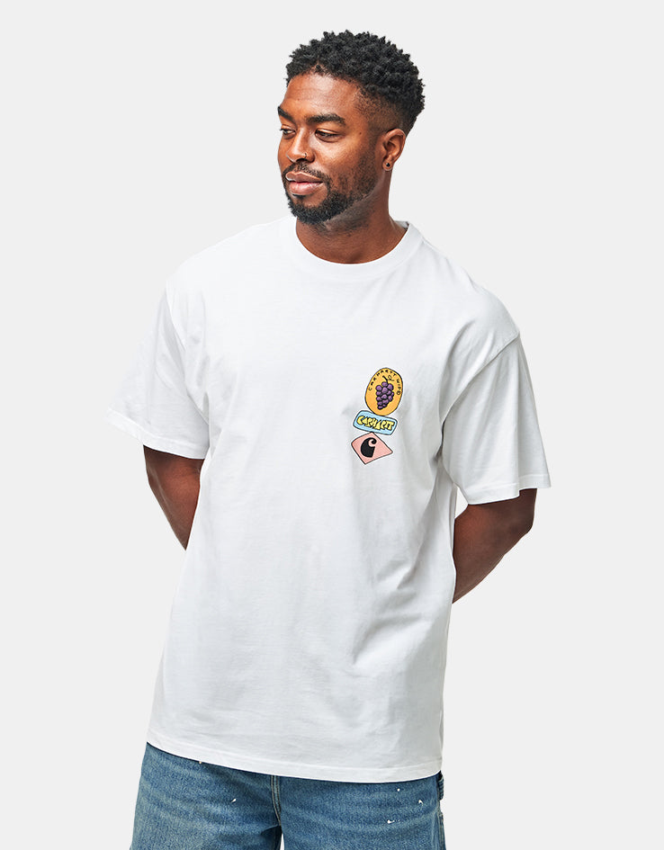 Carhartt WIP S/S Stacked Grapes T-Shirt - White