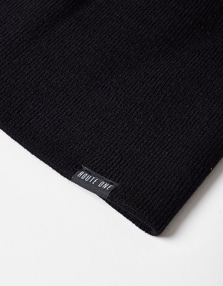 Route One Cuffless Beanie - Black