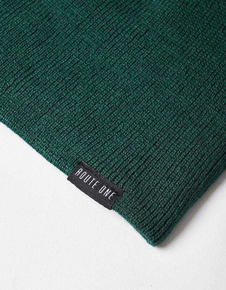 Route One Cuffless Beanie - Forest Green