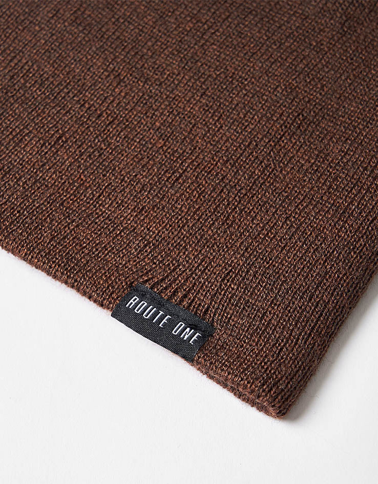 Route One Cuffless Beanie - Chocolate