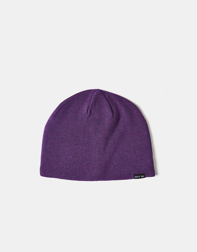 Route One Cuffless Beanie - Purple