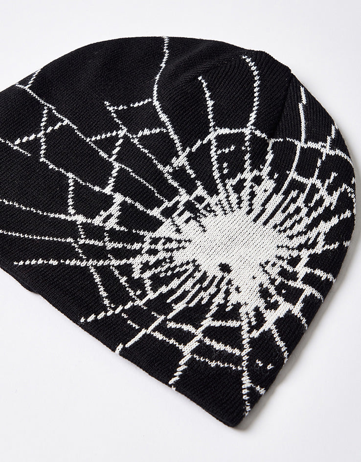 Route One Shattered Cuffless Beanie - Black/Angora