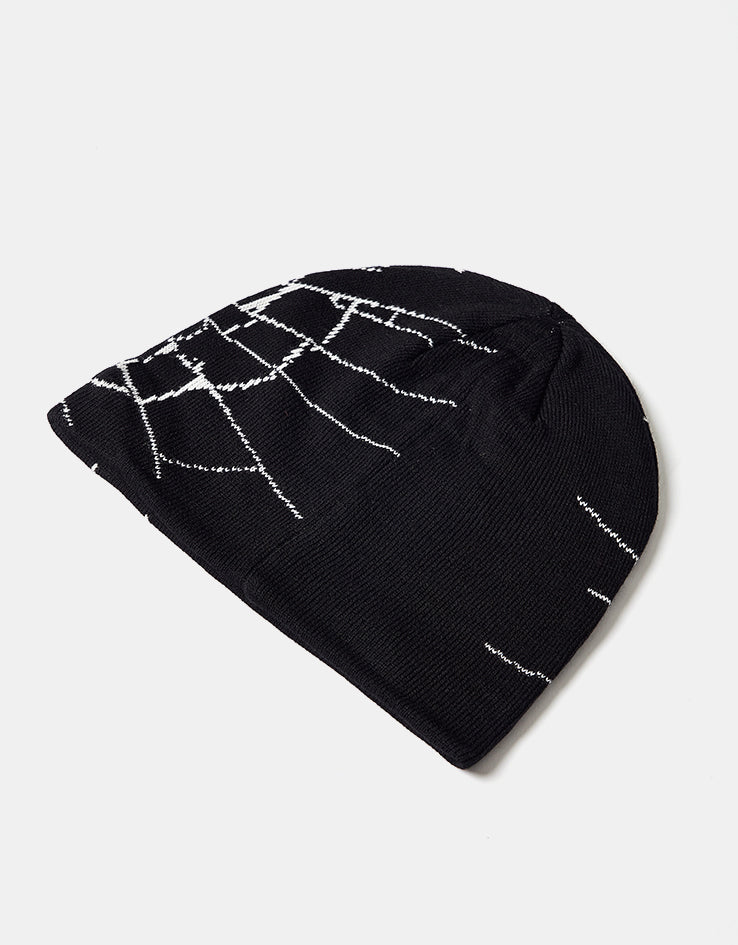 Route One Shattered Cuffless Beanie - Black/Angora