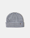 Route One Striped Cuffed Beanie - Brown/Dusty Blue/Antique White