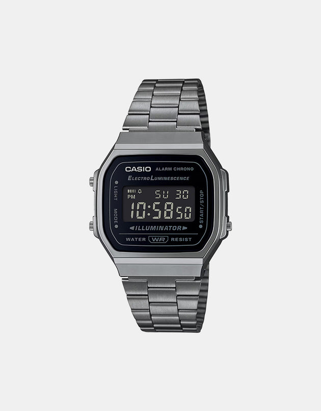 Casio A168WEGG-1BEF Watch - Black Chrome