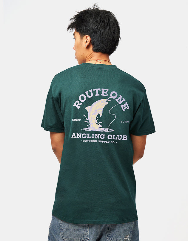 Route One Angling Organic T-Shirt - Glazed Green