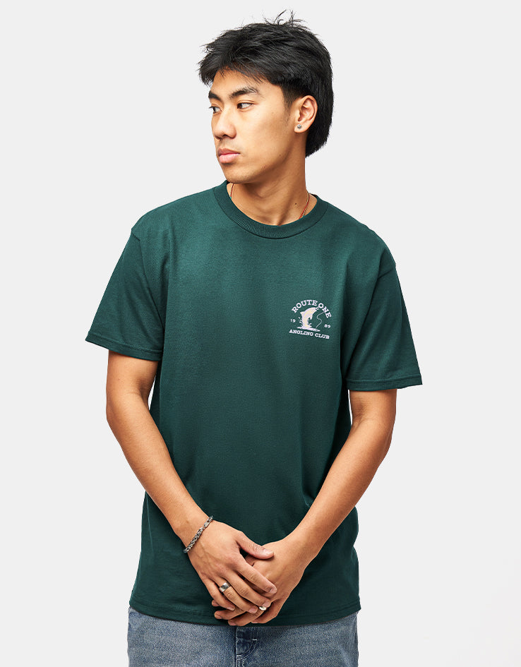 Route One Angling Organic T-Shirt - Glazed Green