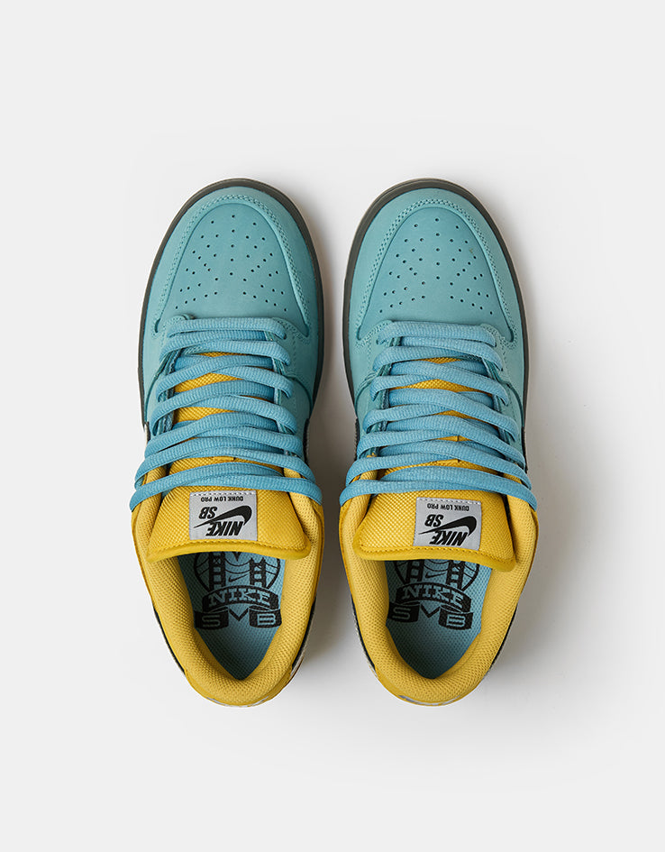 Nike SB Dunk Low Pro Skate Shoes - Lightning/Wolf Grey-Denim Turq
