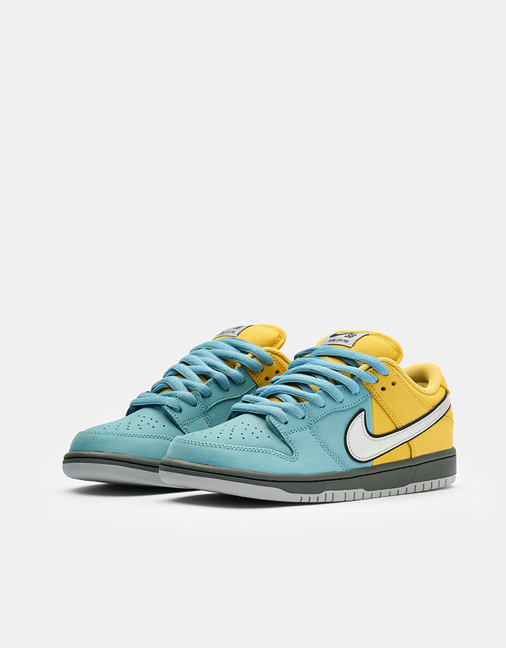 Nike SB Dunk Low Pro Skate Shoes - Lightning/Wolf Grey-Denim Turq