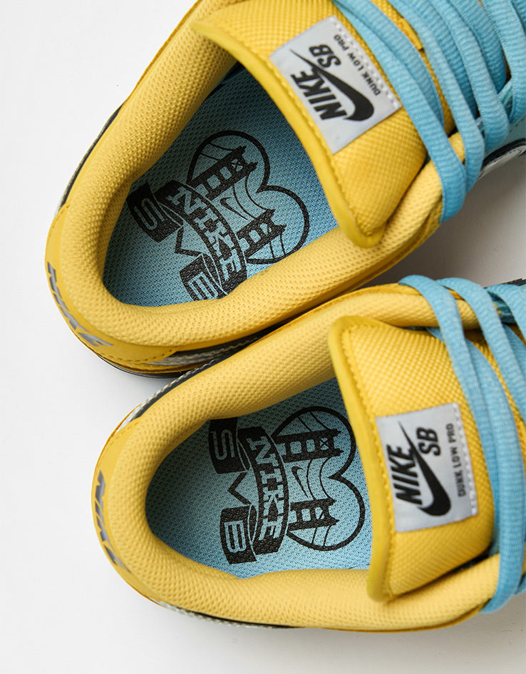 Nike SB Dunk Low Pro Skate Shoes - Lightning/Wolf Grey-Denim Turq