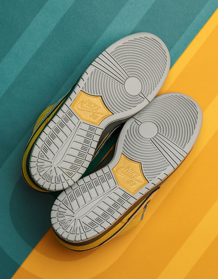 Nike SB Dunk Low Pro Skate Shoes - Lightning/Wolf Grey-Denim Turq