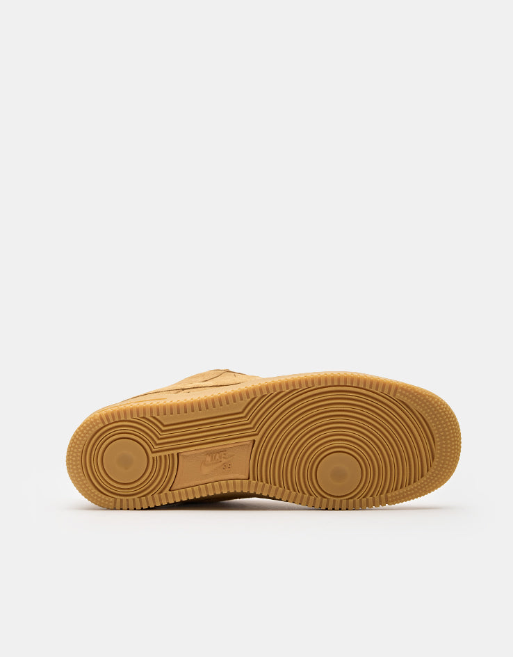 Nike SB Air Force 1 Skate Shoes - Flax/Flax-Black-Gum Light Brown
