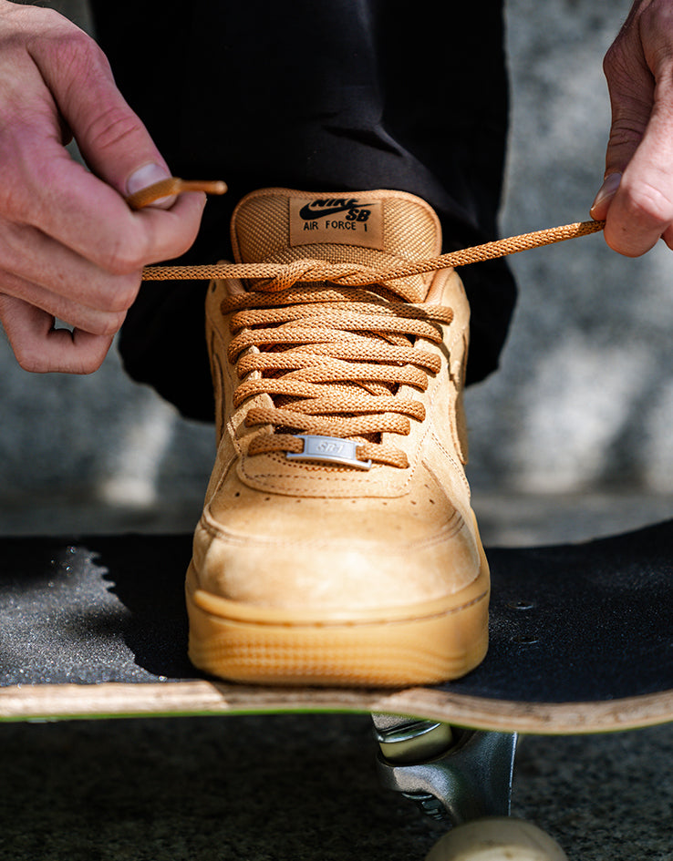 Nike SB Air Force 1 Skate Shoes - Flax/Flax-Black-Gum Light Brown