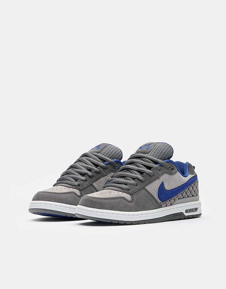 Nike SB Paul Rodriguez Zoom Air Low DG Skate Shoes - Flint Grey/Deep Royal Blue-Flint Grey