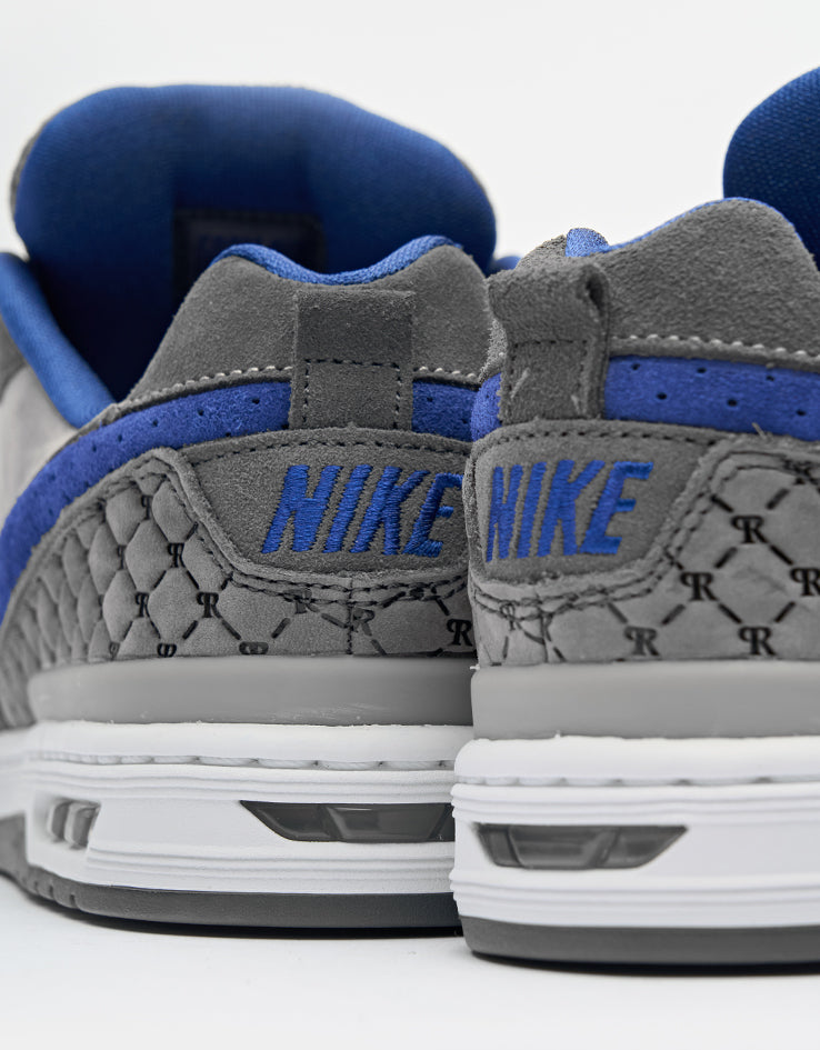 Nike SB Paul Rodriguez Zoom Air Low DG Skate Shoes - Flint Grey/Deep Royal Blue-Flint Grey
