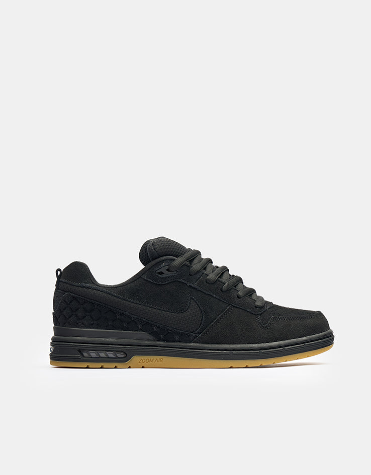 Nike SB Paul Rodriguez Zoom Air Low Skate Shoes - Black/Black-Black-Gum Light Brown