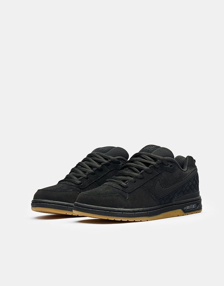 Nike SB Paul Rodriguez Zoom Air Low Skate Shoes - Black/Black-Black-Gum Light Brown