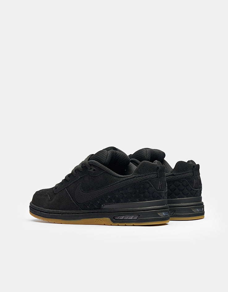 Nike SB Paul Rodriguez Zoom Air Low Skate Shoes - Black/Black-Black-Gum Light Brown