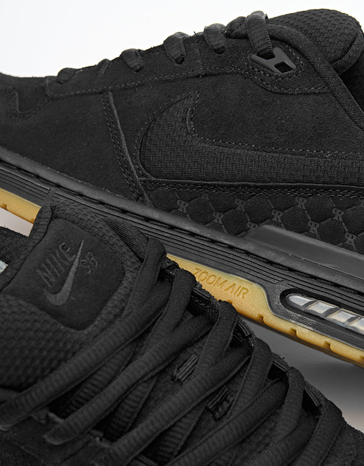 Nike SB Paul Rodriguez Zoom Air Low Skate Shoes - Black/Black-Black-Gum Light Brown