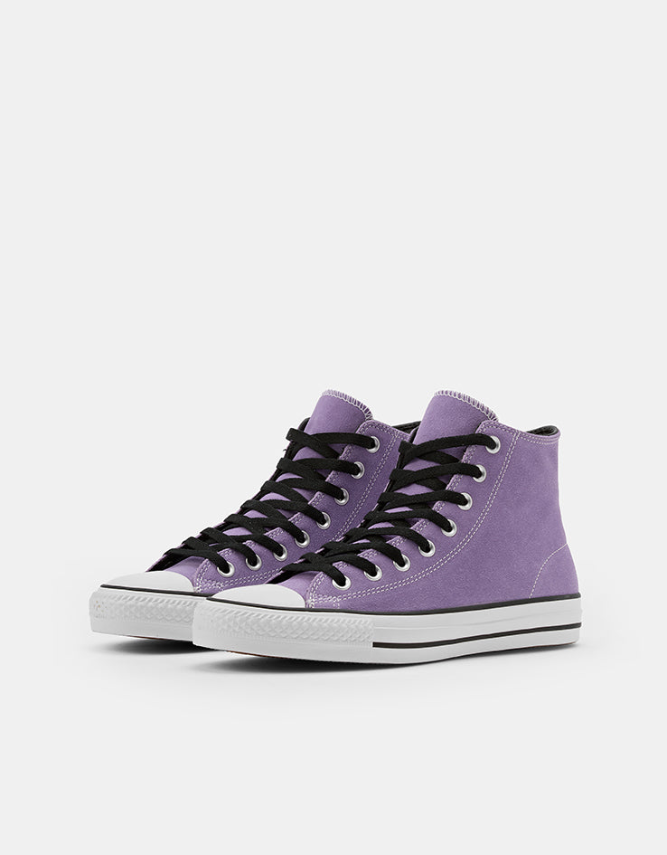 Converse CTAS Pro Suede Hi Skate Shoes - Lilac Soda/Black/White