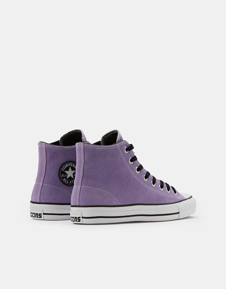 Converse CTAS Pro Suede Hi Skate Shoes - Lilac Soda/Black/White