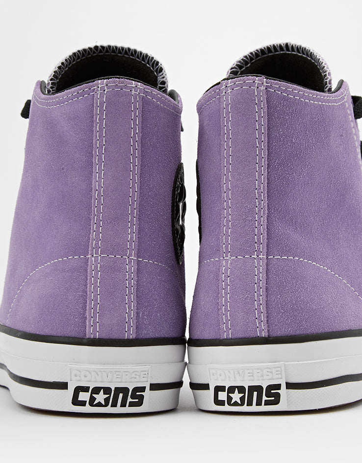 Converse CTAS Pro Suede Hi Skate Shoes - Lilac Soda/Black/White