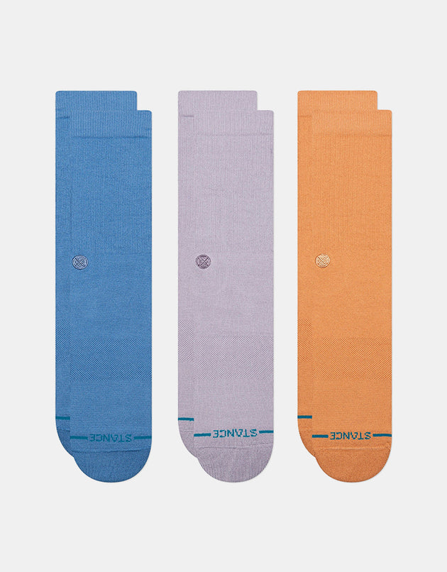 Stance Icon Classic 3 Pack Crew Socks - Capri Blue