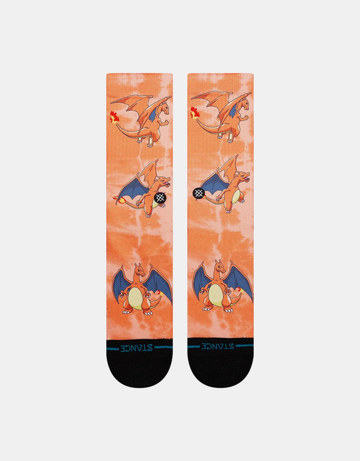 Stance x Pokémon Charizard Crew Socks - Orange