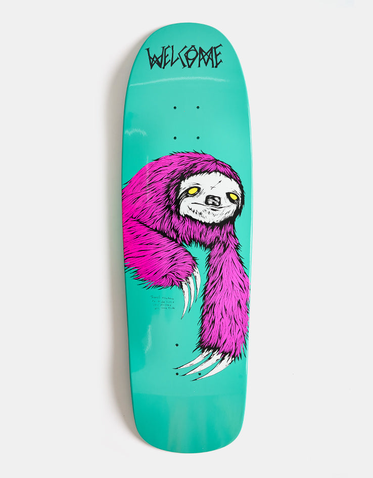 Welcome Sloth on Slappy Slap Skateboard Deck - 9.75"
