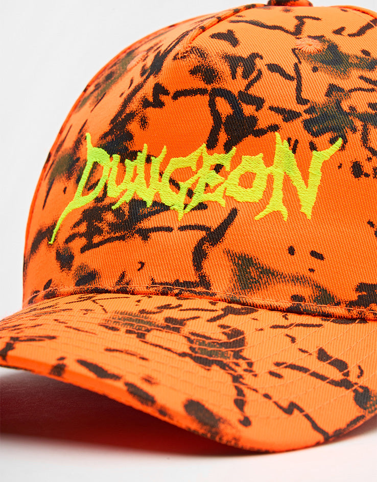 Dungeon Scrawl Logo Cap – Neon Camo/Yellow