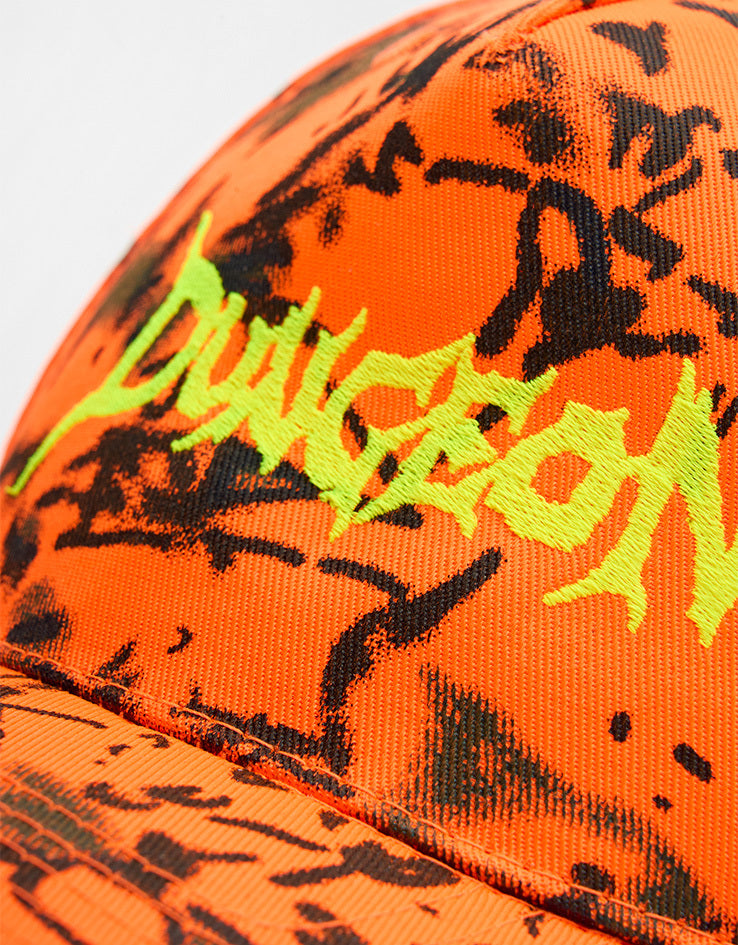 Dungeon Scrawl Logo Cap – Neon Camo/Yellow