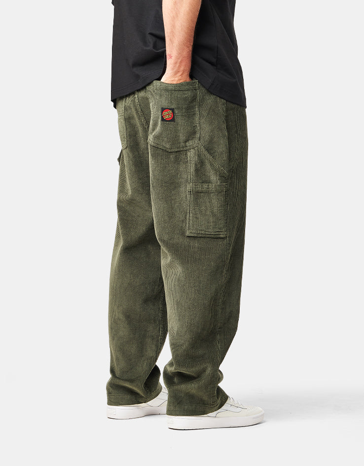 Santa Cruz Cord Carpenter Big Pants - Dark Moss Cord