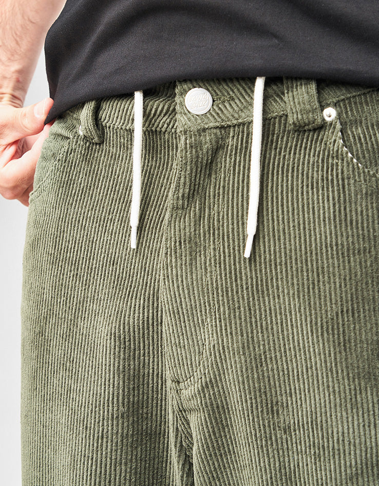 Santa Cruz Cord Carpenter Big Pants - Dark Moss Cord