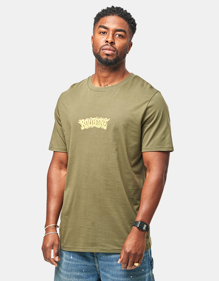 Route One Cosmic Control Organic T-Shirt - Khaki