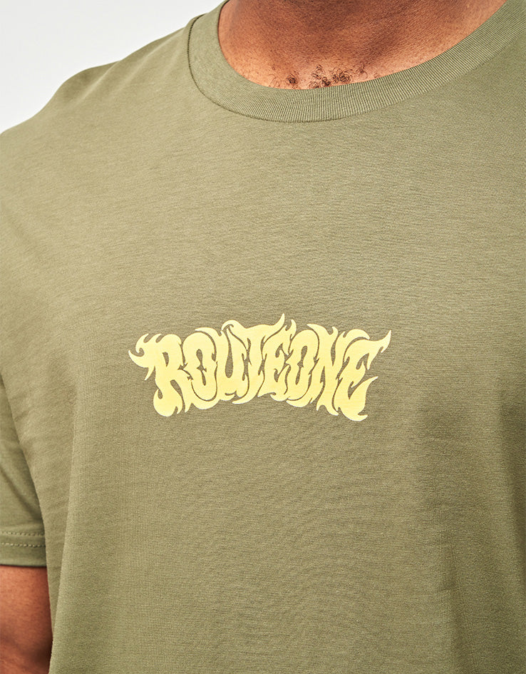 Route One Cosmic Control Organic T-Shirt - Khaki