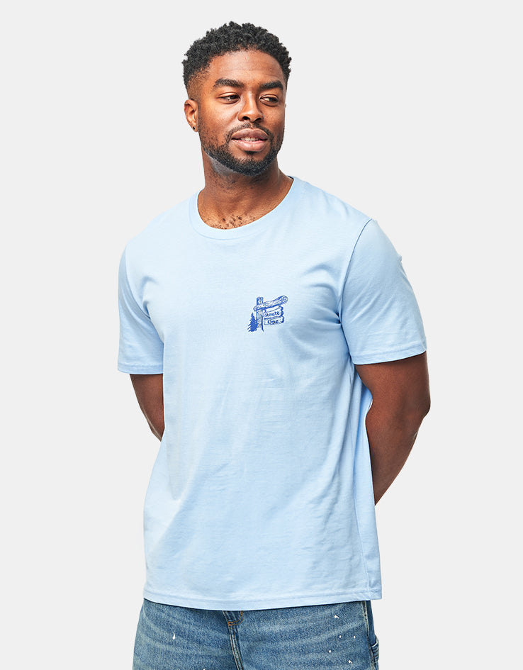 Route One Cabin Organic T-Shirt - Blue Soul