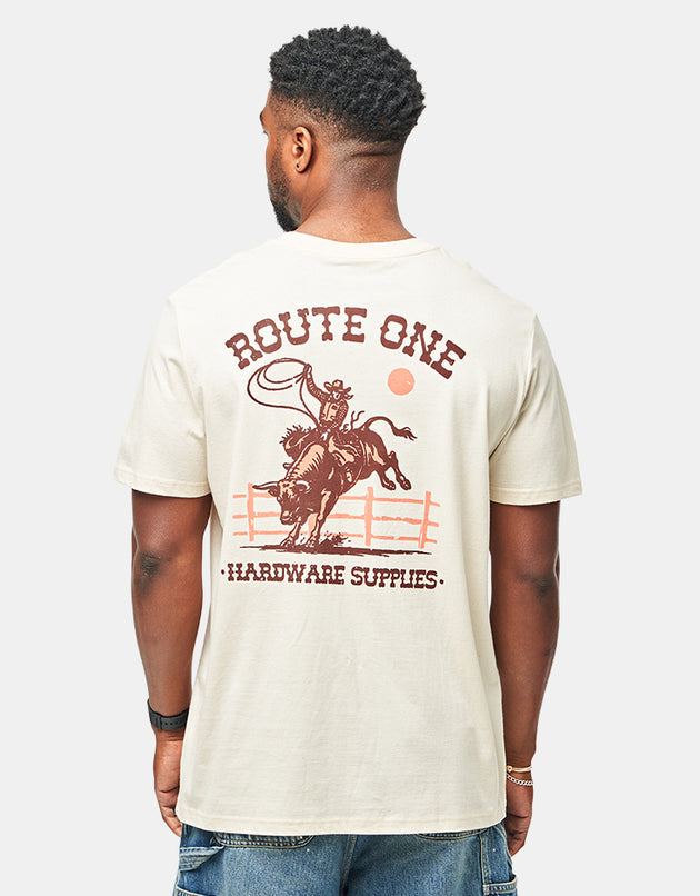 Route One Cowboy Organic T-Shirt - Natural Raw