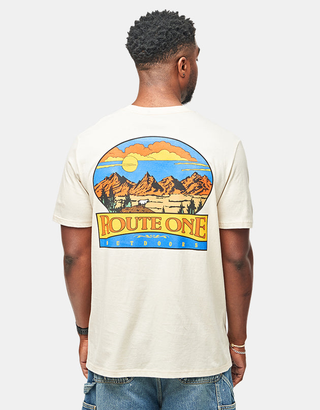 Route One Outdoors Organic T-Shirt - Natural Raw