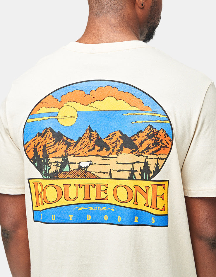 Route One Outdoors Organic T-Shirt - Natural Raw