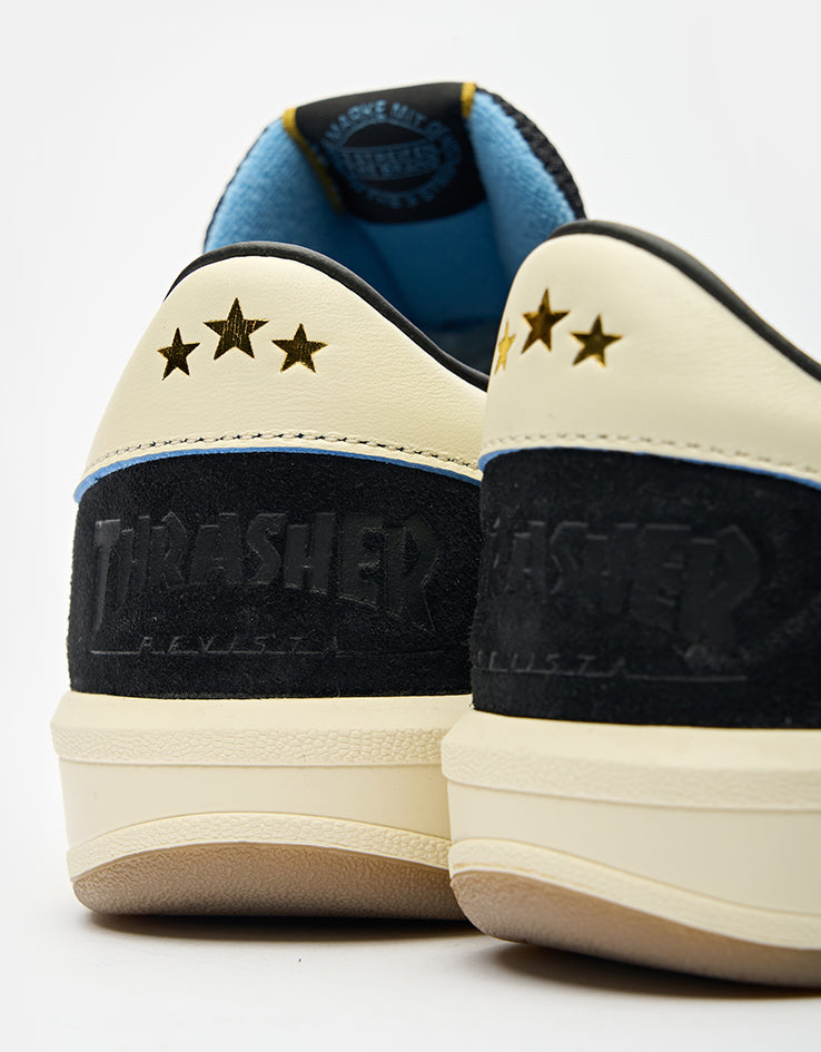 adidas x Thrasher x AFA Glenburn Skate Shoes - Core Black/Cream White/Gum