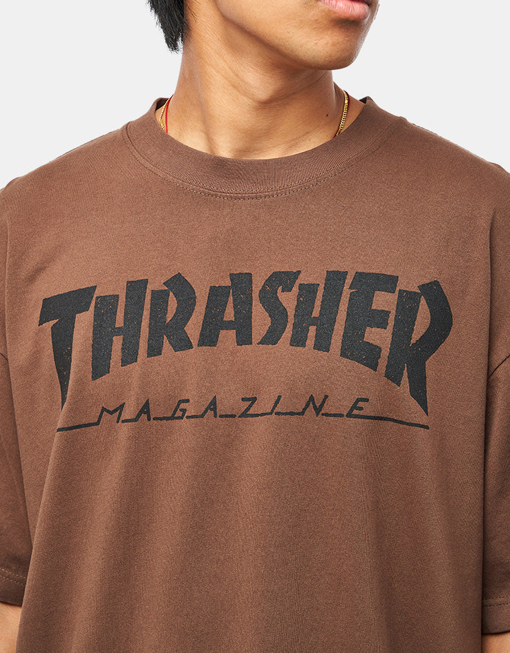 Thrasher Mag Logo Vintage T-Shirt - Brown