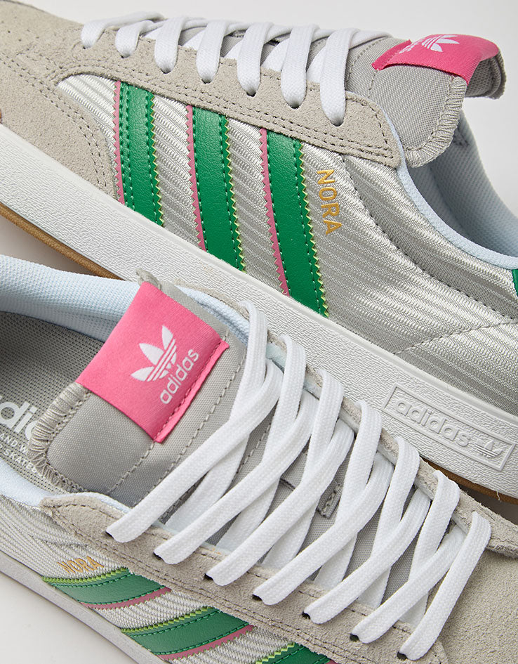 adidas Nora Skate Shoes - Grey/Green/Pink Fusion