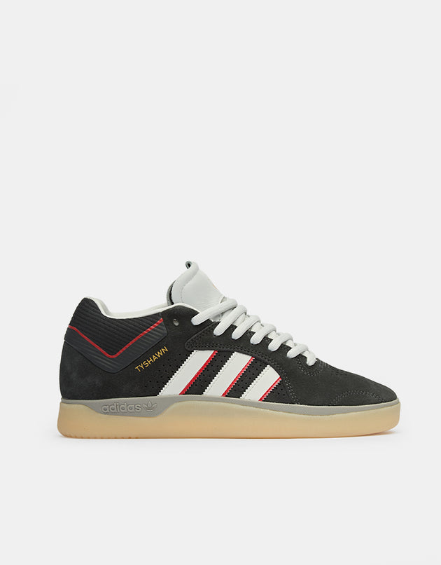 adidas Tyshawn Skate Shoes - Carbon/Crystal White/Better Scarlet