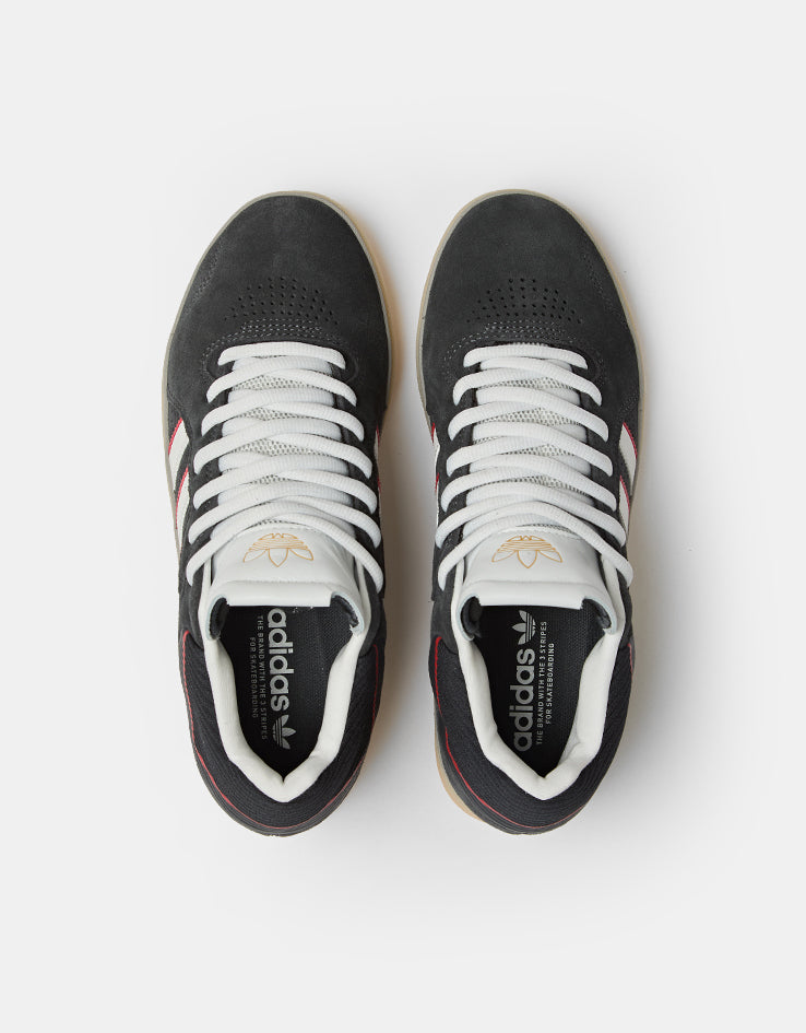 adidas Tyshawn Skate Shoes - Carbon/Crystal White/Better Scarlet