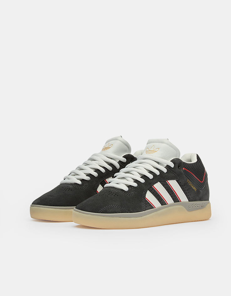 adidas Tyshawn Skate Shoes - Carbon/Crystal White/Better Scarlet