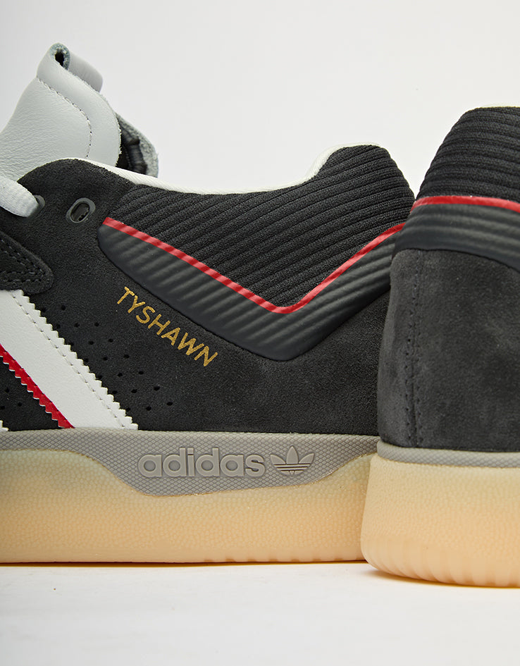 adidas Tyshawn Skate Shoes - Carbon/Crystal White/Better Scarlet